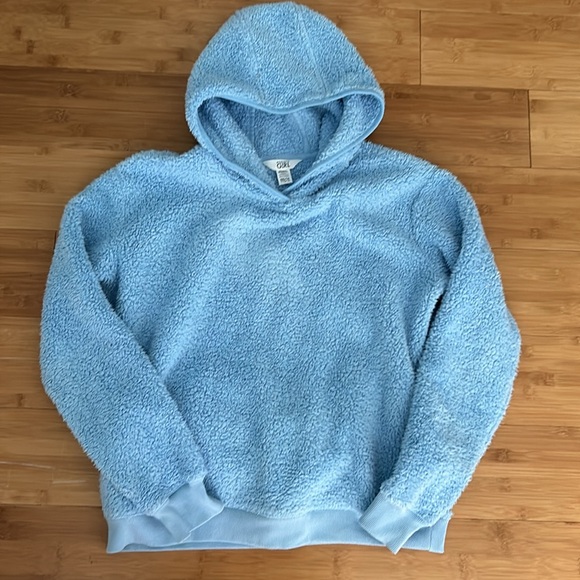 Athleta Girls Cozy Fleece Hoodie size XXL16- baby blue - Picture 3 of 6